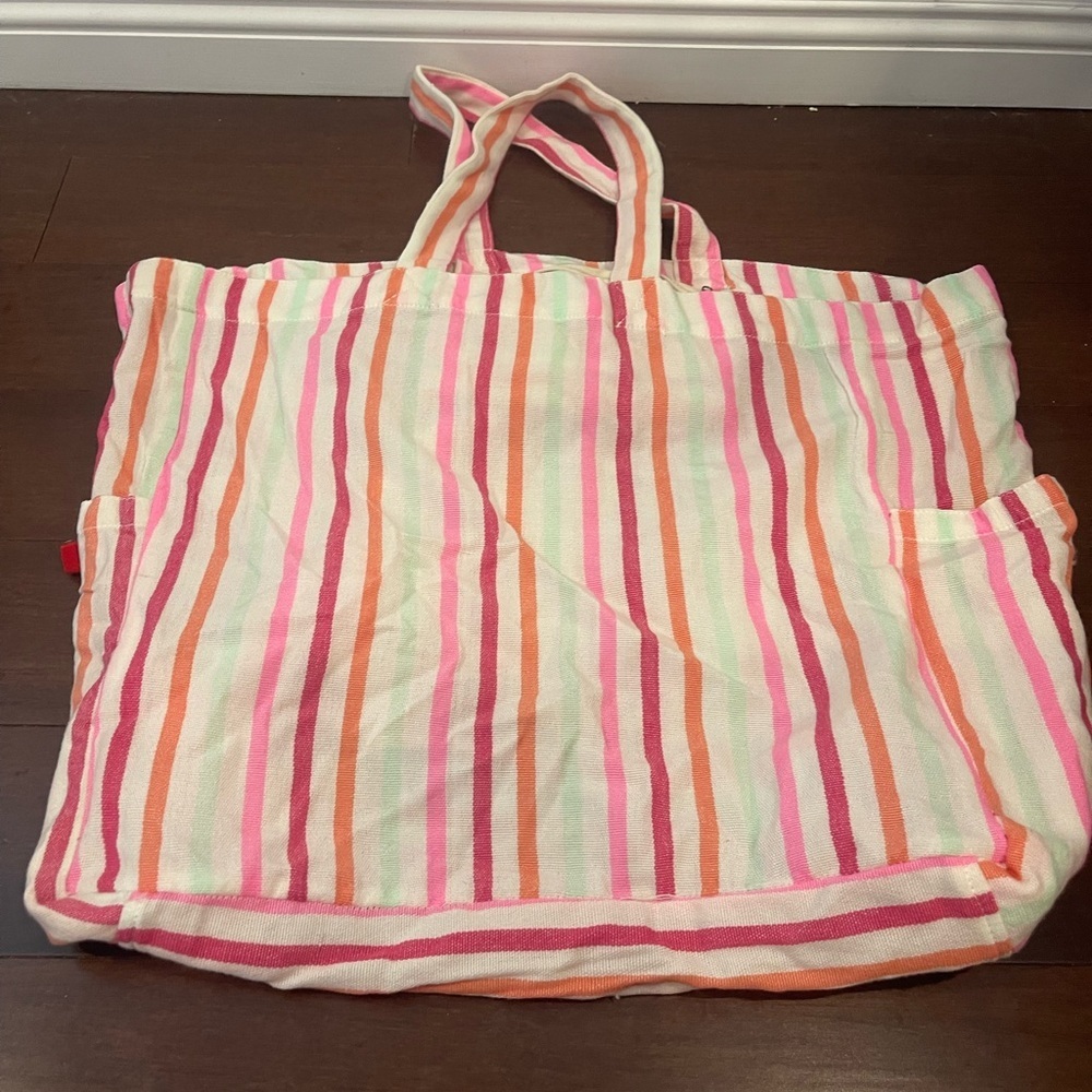 guc we the free Striped Pink and Orange multicolor Women's tote Bag - Picture 2 of 9